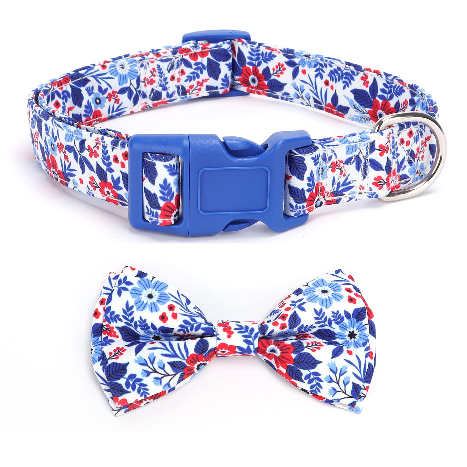 haoyueer Soft Comfy Bowtie Dog Collar,Detachable and Adjustable Bow Tie Collar,for Girl Female Small Medium Large Dogs (S, Dark Blue1)