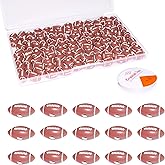 Topapfo 100 Pcs Football Sports Beads, Acrylic, Round Spacer Charms with Elastic Rope for Bracelets Lanyard Necklace Keychains Crafts