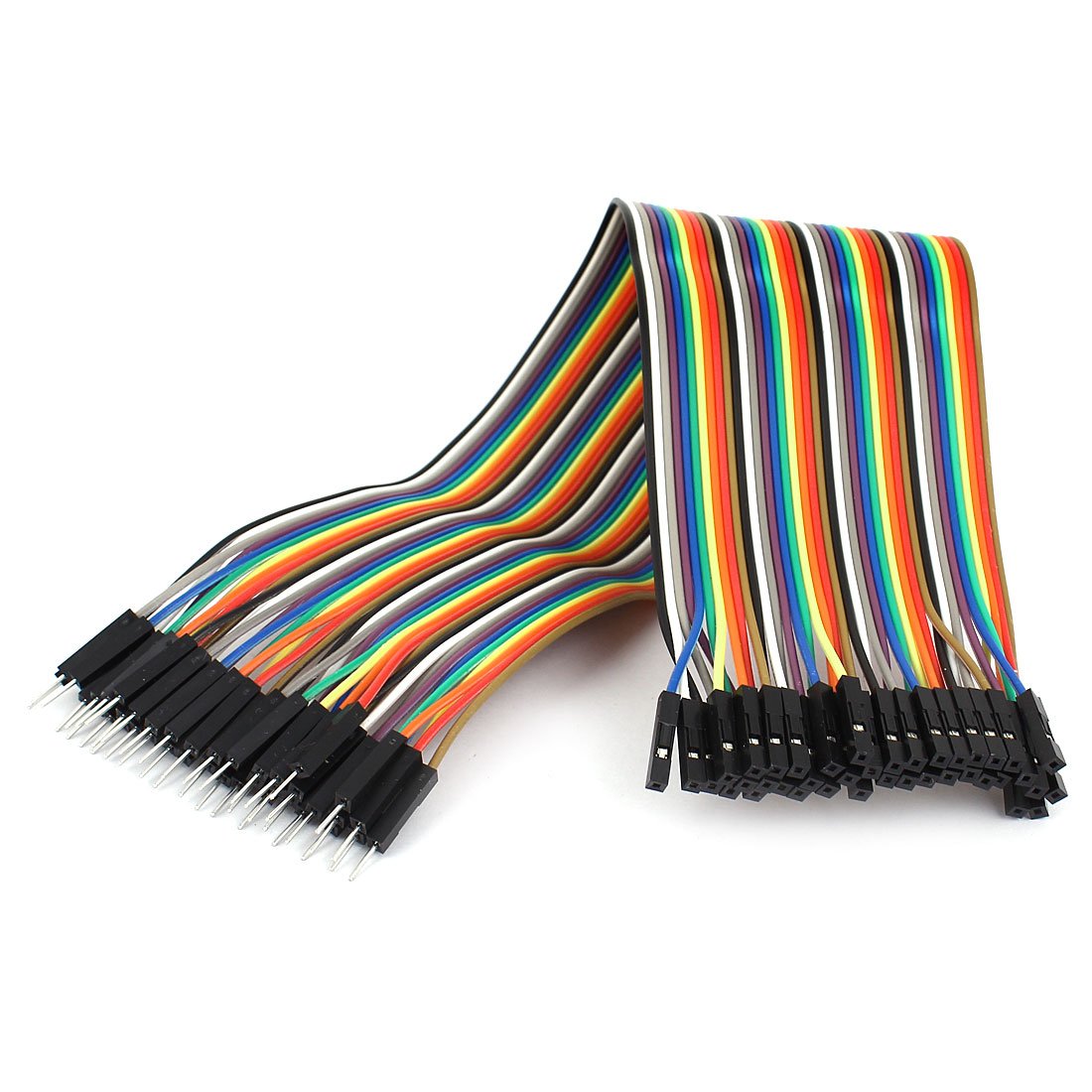 Sourcingmap 30cm 12inch 40pin Male to Female 2.54mm 1P-1P Jumper Wire Cable