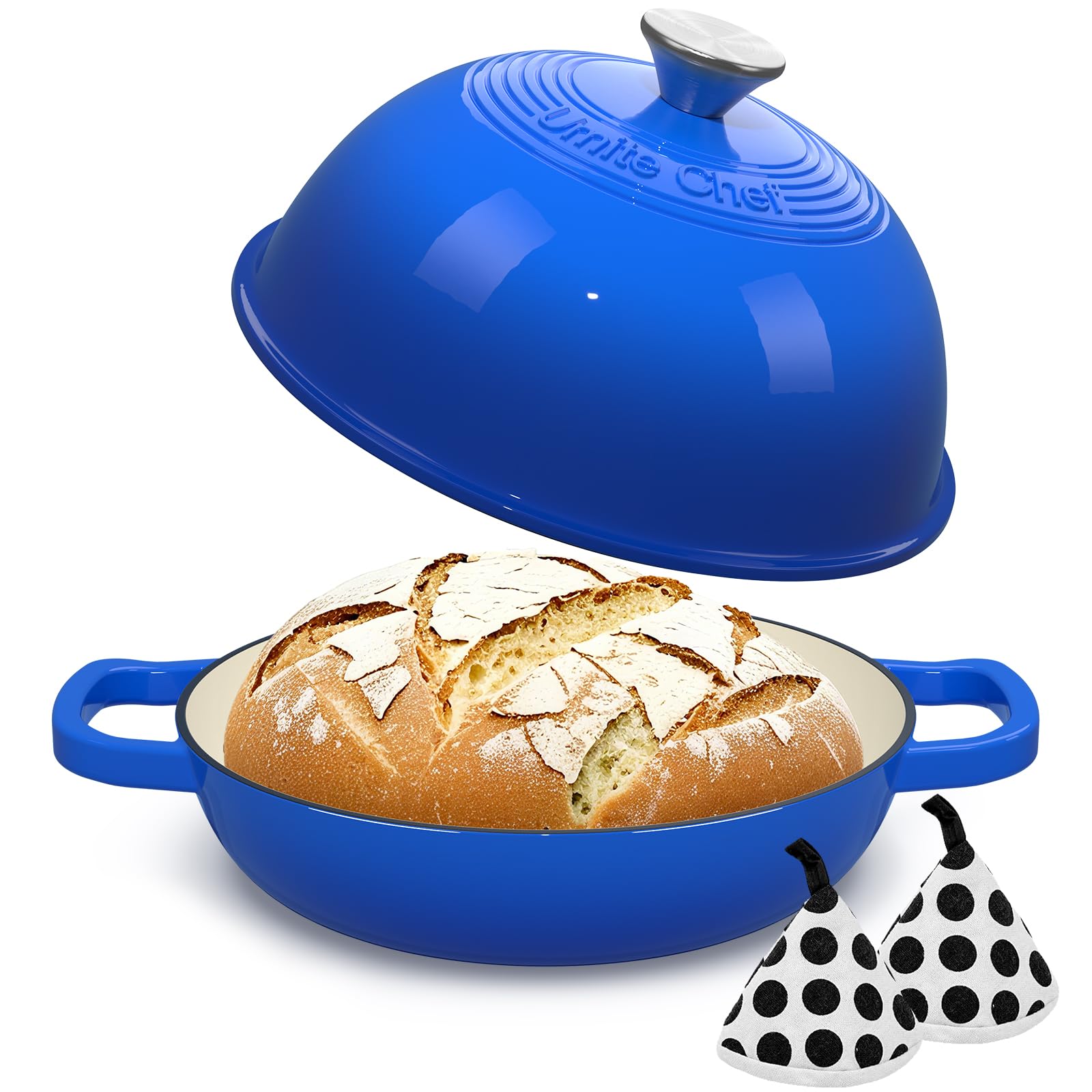 Photo 1 of (see all images) Enamelled Cast Iron Dutch Oven Pot – Dutch Oven Pot with Lid For Sourdough Bread Baking – Cast Iron Bread Oven –
