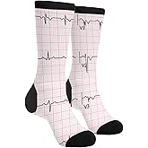 YISHOW Men's Women's Funny Novelty Crazy Crew Socks, Heart Cardiology