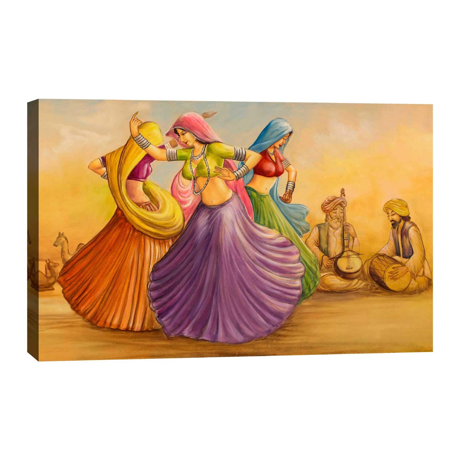 Artamori Rajasthani Folk Dance Canvas Painting Amazon In Home Kitchen