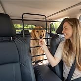 Pexmirlyn Dog Car Barrier,45"&ndash;63" Width Adjustable with 5 Hooks | Easy to Assemble and Install Dog Car Barriers Fits Well in Various Vehicles Adjustable with Seat Movements Recycled Materials
