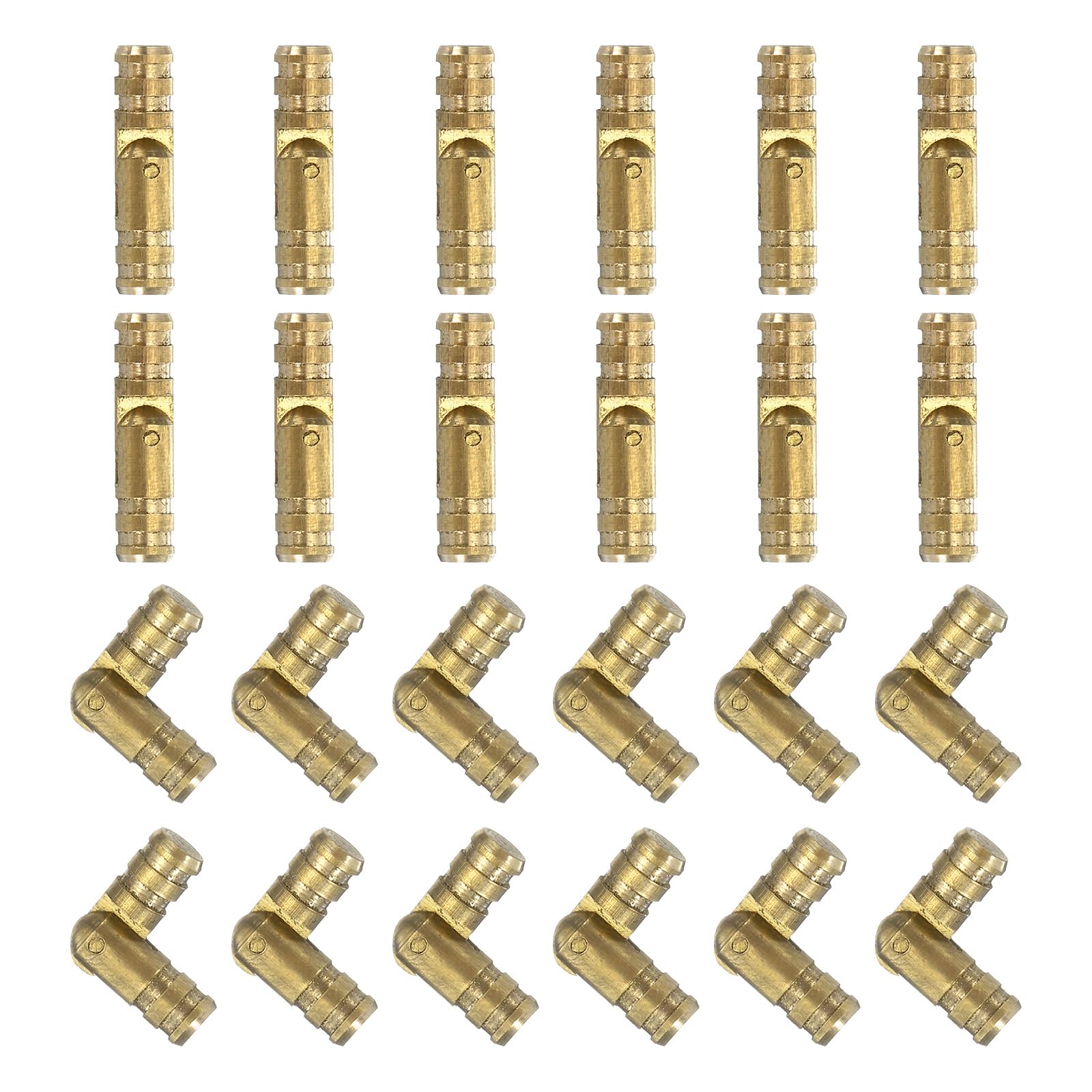 uxcell Invisible Brass Barrel Hinges, 24pcs 4x17mm Brass Concealed Hinges Folding Support Cylindrical Hidden Small Barrel Hinges for Jewelry Box