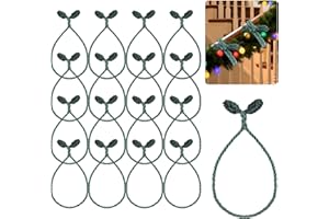 TMFSODE Christmas Garland Ties, 16Pcs 20in Garland Twist Ties for Banister, Reusable and Flexible Decorative Twist Tie for Home Decorations and Holiday Craft Gift Wrapping - Green