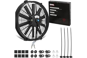 DNA MOTORING 14" High Performace Electric Cooling Slim Radiator Fan w/Mounting Kit (Black) (RAF-14+FMK)