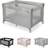 My Babiie Travel Cot Elephants Lightweight Birth to 15kg Easy Fold Grey