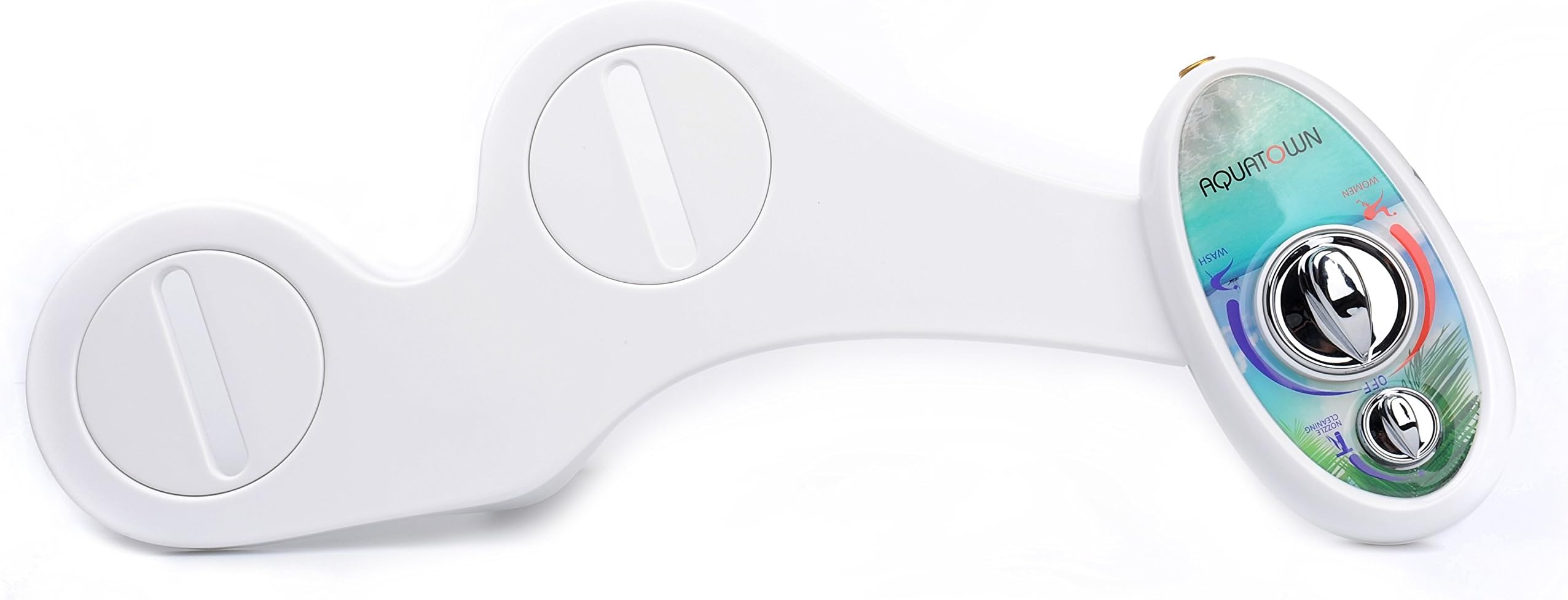 Aquatown Left hand Bidet Attachment Cold Water Dual Nozzles with BRASS Unibody Valve Housing &Ceramic Valve