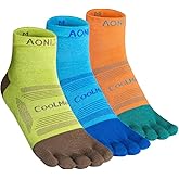 AONIJIE Running Ankle Toe Socks for Men and Women Lightweight Coolmax High Performance Five Finger Athletic Socks