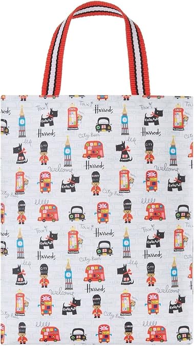 Amazon 英国 Harrods ハロッズ ロンドン シティー ベア トートバッグ Mサイズ ハロッズのロゴ入りリボンラッピング City Bear 並行輸入品 バッグ スーツケース
