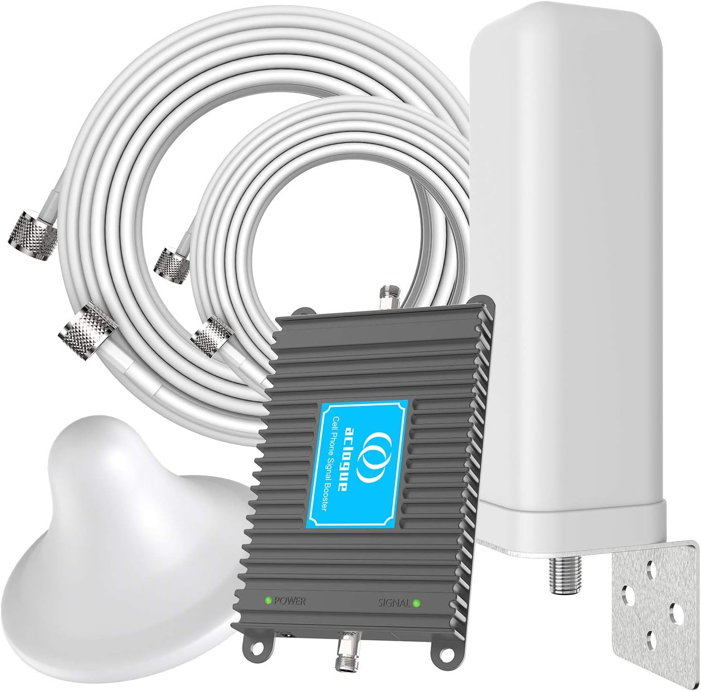 Home Cell Phone Signal Booster Dual Band 700MHz Band 13/12/17 FDD Mobile Signal Repeater Amplifier Omni-Directional Antenna Kits Improve 4G LTE Data Rates, Support Volte
