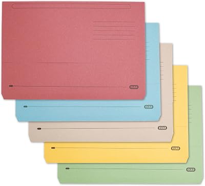 Elba A4+ Document Wallets 25 Pack Foolscap Folders Assorted Colours