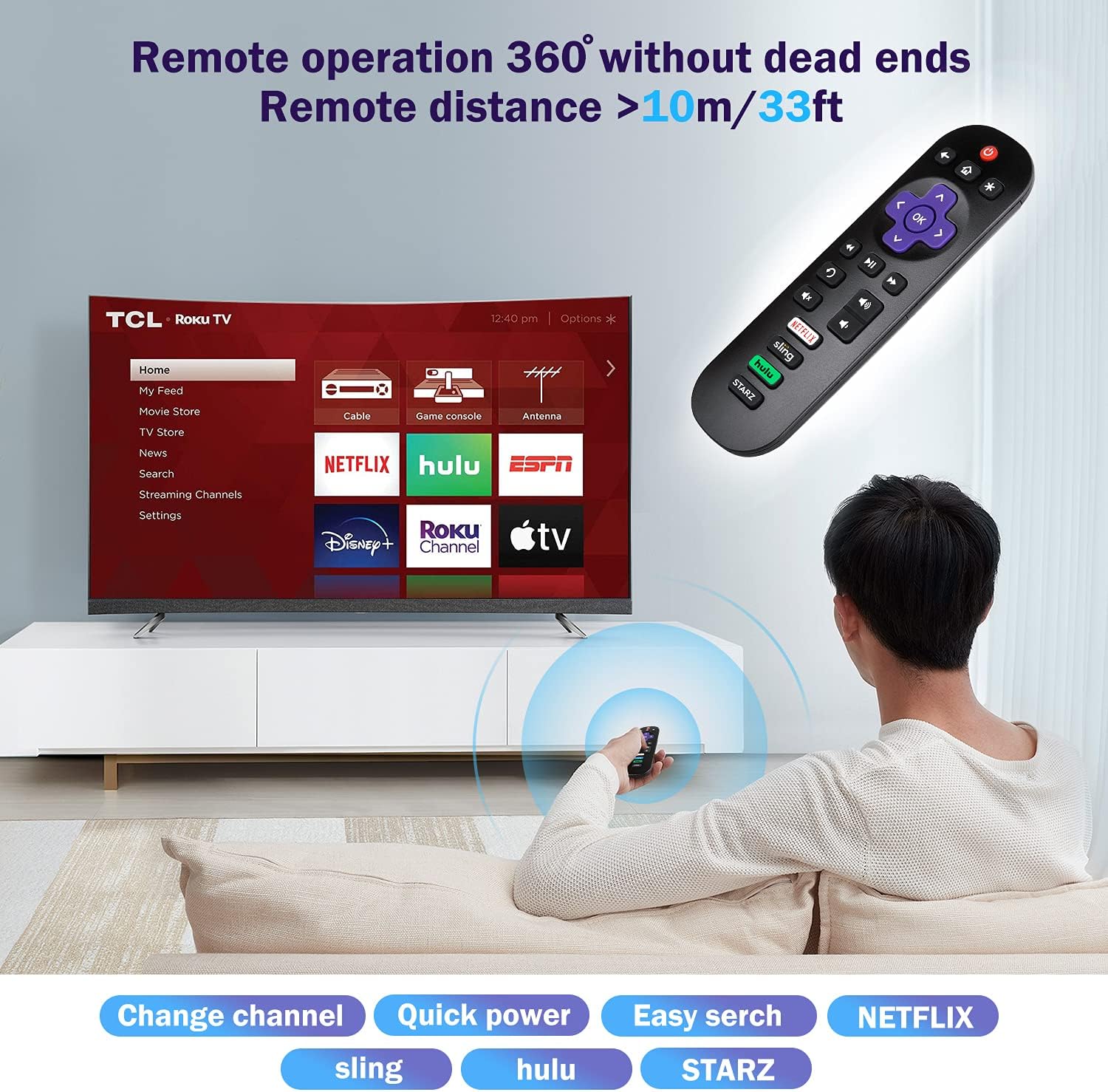 OMAIC Universal Remote Control for TLC-Roku-TV-Remote All TCL Roku Smart LED LCD 4k TVs: Electronics