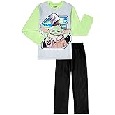 Disney Little Boys Star Wars Baby Yoda 2 Piece Pajamas Sleep Set (6-7) Green