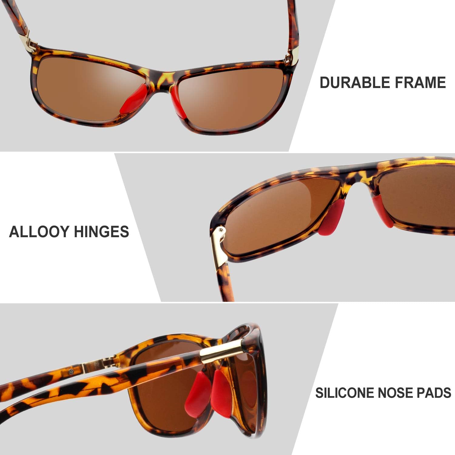 KANASTAL Leopard Brown Sunglasses Mens Women Polarised Sun Glasses Rectangular Tortoiseshell Sports Retro Running Vintage Ladies UV400 - Image 5