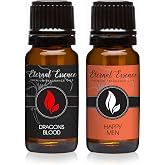 Eternal Essence Oils 2 Pack 10ml Premium Fragrance Oil - Dragons Blood &amp; Happy Men - for Candle, Soap Making, Aromatherapy, Diffusers, Home Care, &amp; Humidifiers