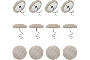 Mini Skater Small Upholstery Pins Linen Fabric Covered Button Twist Pins Classy Bed Skirt Pins for Slipcovers Headliners Fixed, Pack of 12 (Beige)