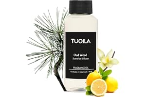 TUQILA Hotel Waterless Diffuser Oil Oud Wood, Essential Scent Oil Usage Cold Air Waterless Diffuser, Luxury Scents Oils Fragrance Bottle120 ML Home Natural Flavour