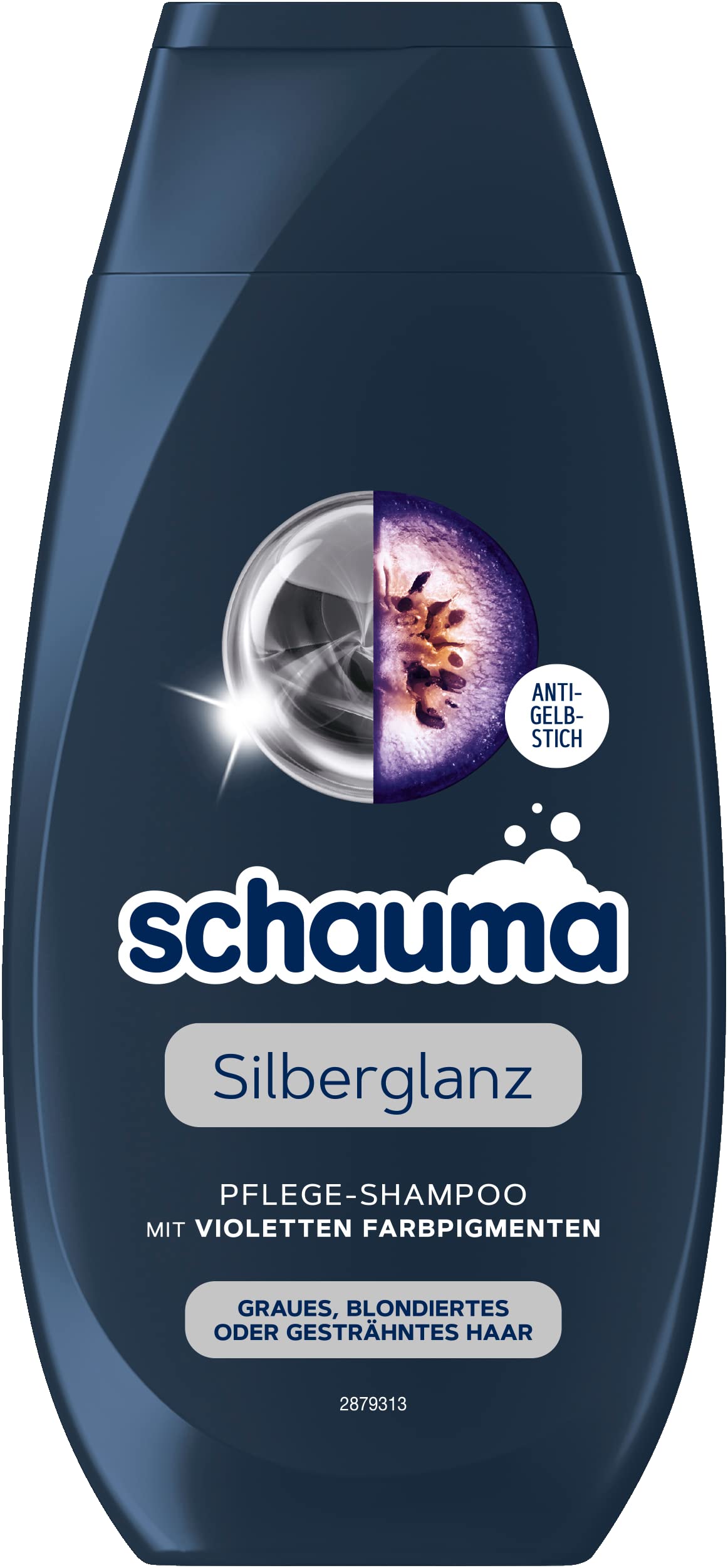 Schwarzkopf Schauma Care Shampoo Silver Shine (250 ml), Silver Shampoo Helps Reduce Yellowish Discolouration, Hair Shampoo for Grey, Bleached or Highlighted Hair