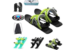 Mini Short Ski Skates for Snow - 2026 Upgraded Skis for Winter Shoes Short Snowskates Snowblades Skiboards, Adjustable Short 