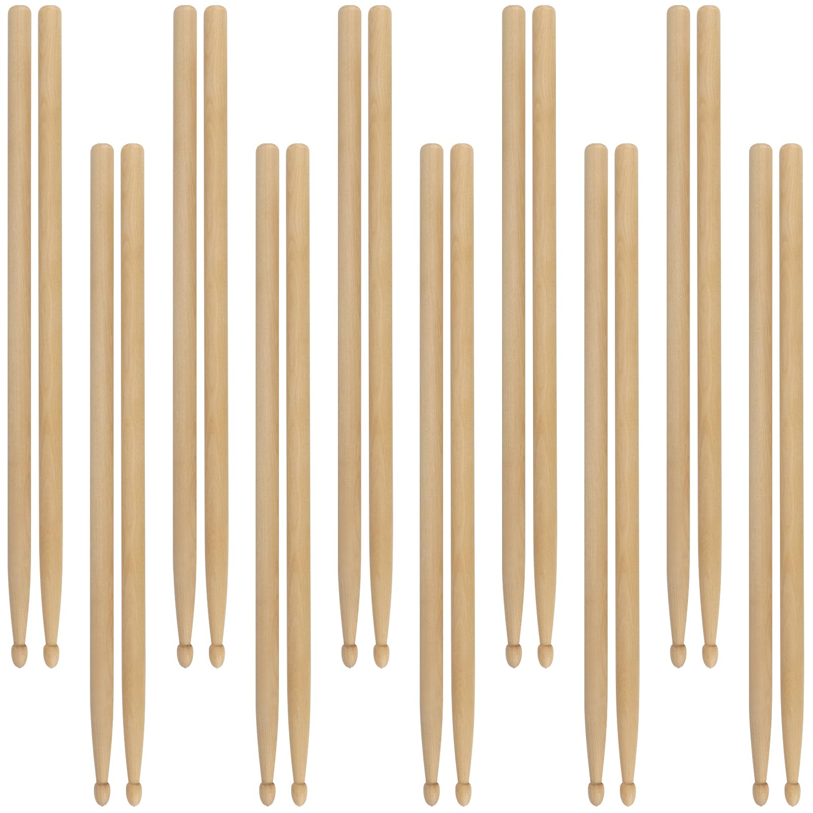 MUKLEI 10 Pair Drum Sticks 5A, 16 inch Professional Maple 5A Drumsticks, Wood Tip Drumstick for Drumming, Practice, Performance