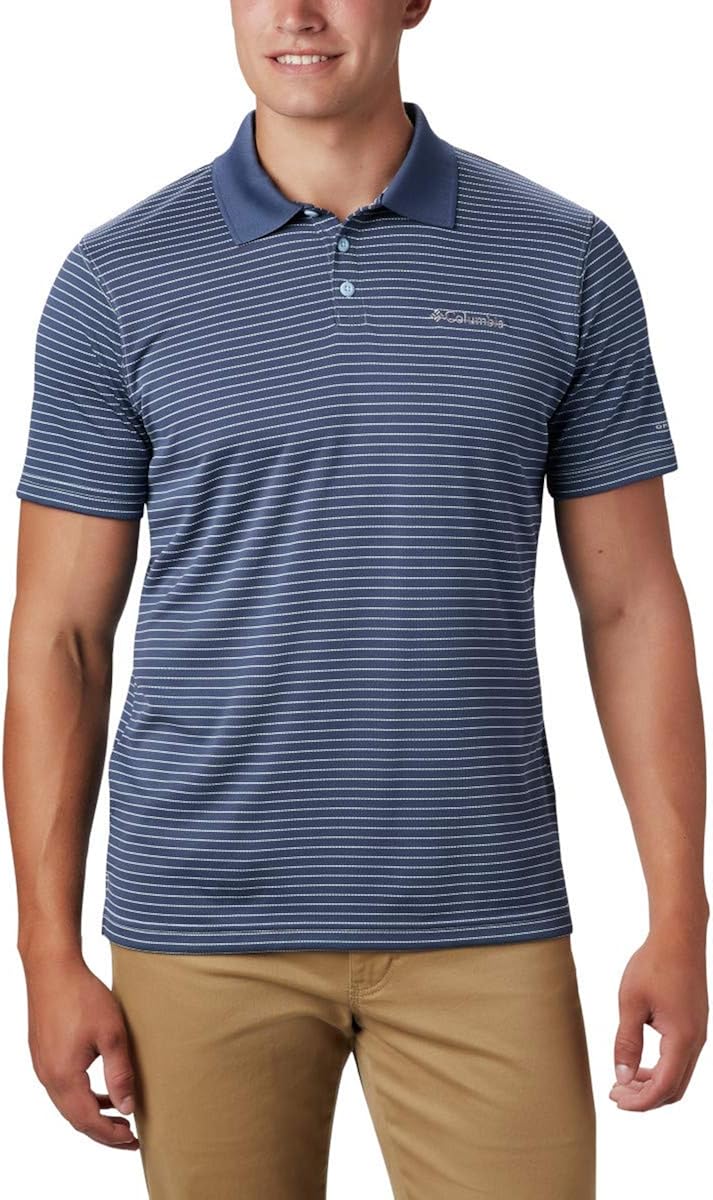 Columbia Men's Utilizer Stripe Polo III, Moisture Wicking, Sun Protection at  Men’s Clothing store