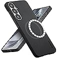 pitaka for S25 Plus Case, 6.7 Inch, Compatible with MagSafe, Slim & Light Samsung Galaxy S25 Plus Case, 600D Aramid Fiber Made [Ultra-Slim Case - Black/Gray]