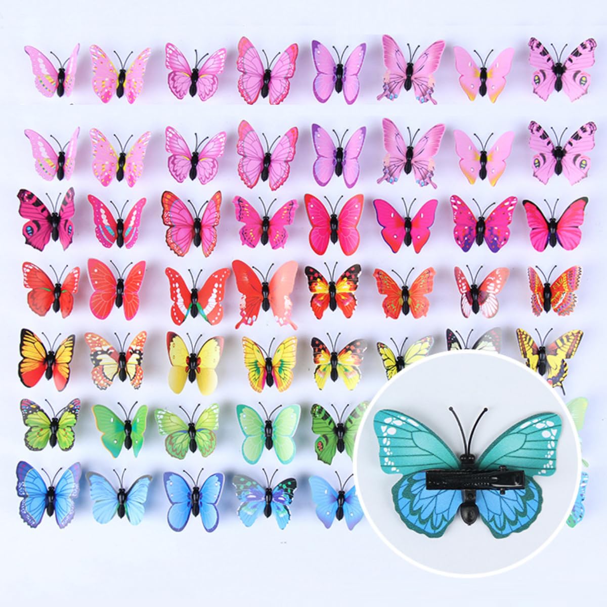 KARLOR butterflies hair clips, 50 pieces 4.5cm butterfly hairpins girls butterflies hair accessories butterflies clips girls women colorful Random styles