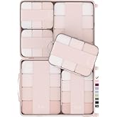 6 Set Compression Packing Cubes for Travel Essentials,Compressible Expandable Packing Cubes for Suitcase,OlarHike Luggage Organizer Bags for Travel,Handy Helper for Organizing Clothes(Beige)