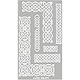 Aleks Melnyk No.36.2 Small Border Stencil for Scrapbooking, Celtic Knot, Ornate Viking, Stainless Steel Journal Stencil, Metal Stencil for Engraving, Pyrography, Wood Burning, Bullet Journaling