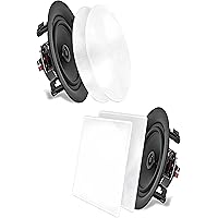 PYLE-HOME PDIC66 In-Wall/in-Ceiling 6.5-Inch Dual Stereo Speakers, 200 Watt, 2-Way, Flush Mount, White