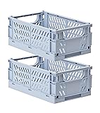 HUUSMOT 2-Pack Small Pastel Plastic Storage