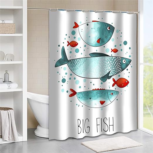 Amazon Com Tititex Summer White Shower Curtain Cute Green Red