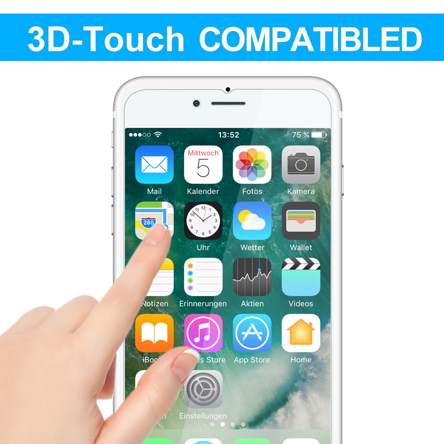 Screen Protector Compatible, [4.7inch] Tempered Glass Screen Protectors 0.2mm Screen Protector Glass Compatible with iPhone 8 7 6 6s Work with Most case 99% Touch Accurate(3 Packs)