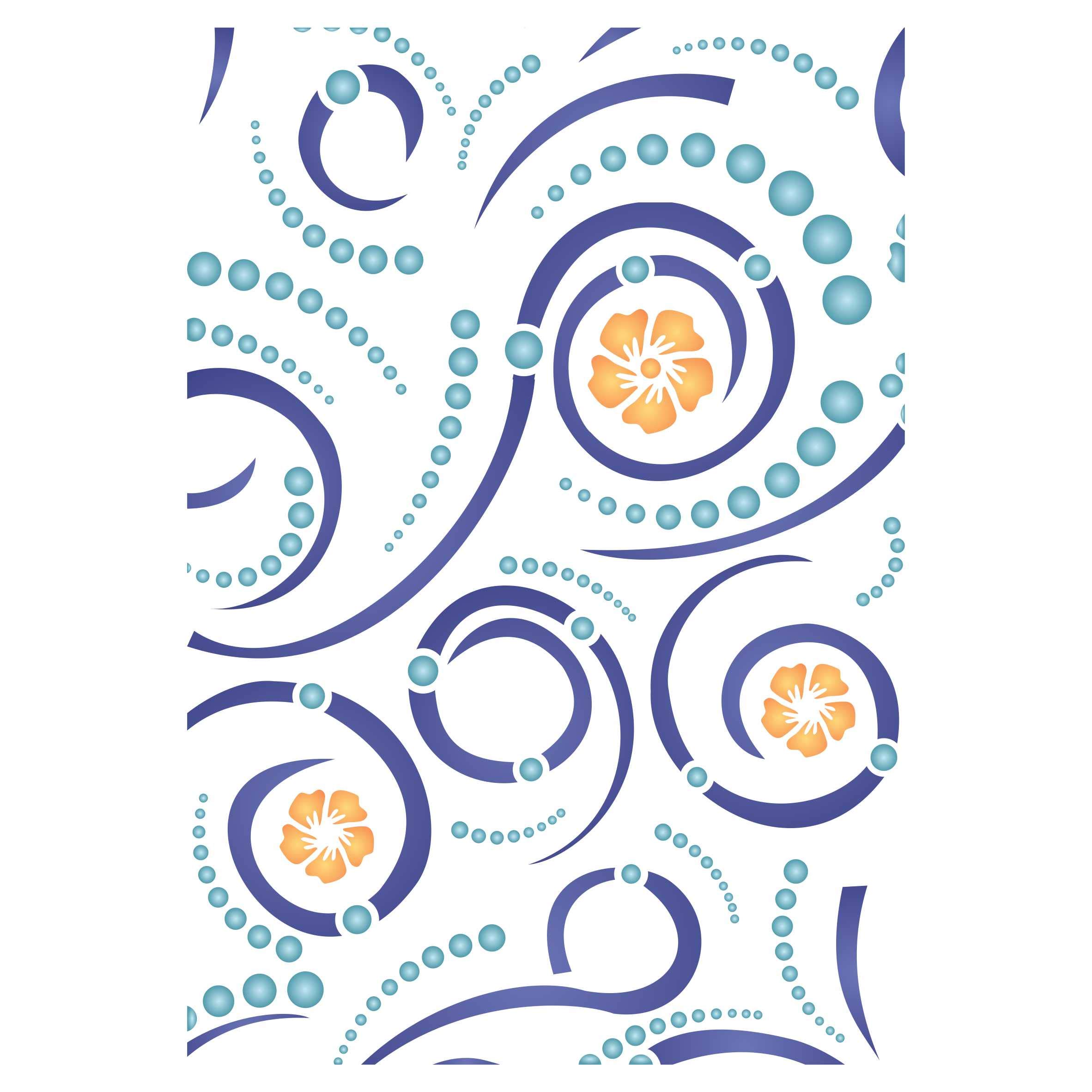 Swirls Layering Stencil, 11.43 x 16.51 cm - Layering Stencil use to add Texture and Design to Mixed Media Backgrounds