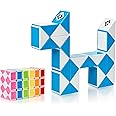CUBIDI® Magic Snake Cube | Fidget Snake Toy for Kids | Travel Toys for Kids Ages 4-8 | Great Gift for Boys and Girls Birthday, Christmas, Stocking Stuffers - 24 Blocks | 0.9 inch x 0.7 inch | Blue
