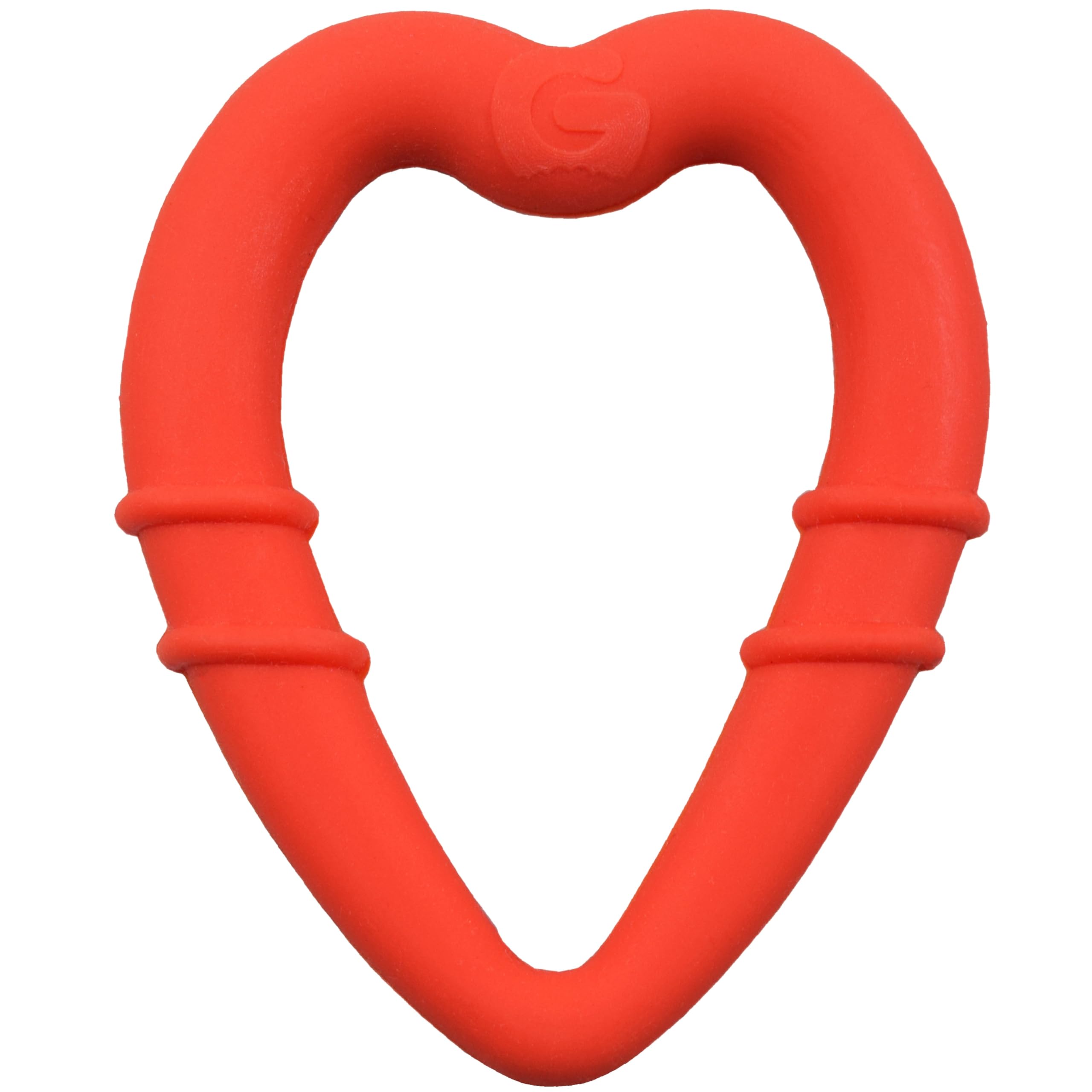 Gummee Heart Teething Ring - Teething Toys for Baby - Baby teethers 3-6 Months - Teething Ring - Sensory Chew Toys for Babies - Silicone Heart Teether - 3 Months+ - Red