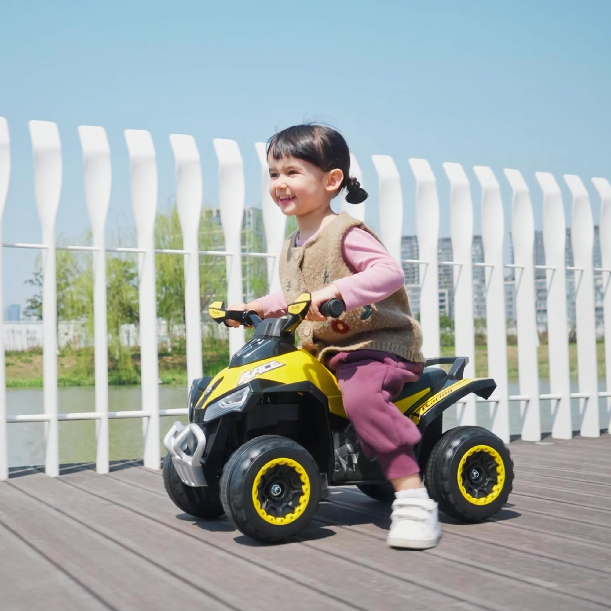 HOMCOM Rutschauto Rutschfahrzeug Kinderfahrzeug für 18-36 Monate Kinder Gelb 8