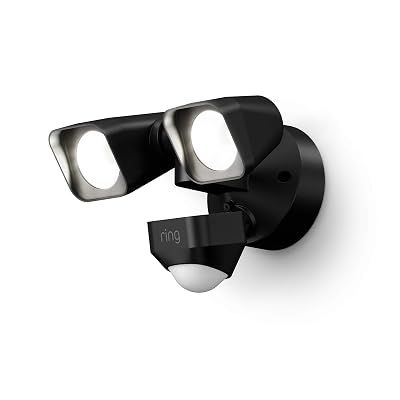 Ring Floodlight Wired — Motion-activated floodlight, bright LEDs, works with Amazon Sidewalk, Black