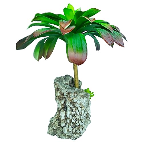Artificial fake plants, ceramic simulation rockery, artificial bonsai plastic fake tree,Long Stem Paulownia Art Succulents, suitable for home decoration, desktop furnishings, office farm decoration