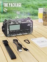 ROCAM Emergency Radio 12000mAh SOS Alarm Wind Up Solar AM/FM/SW IPX6 view 9
