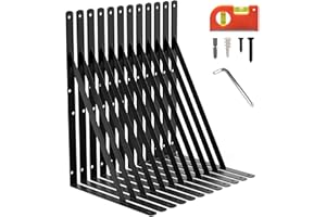 LEOPO 18 Inch Shelf Brackets & Supports, Large Wall Brackets for Garage Storage, Heavy Duty Shelf Support Angle Brackets, 90 