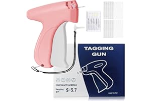 YYSTEBS Fast Sewing Gun for Clothes and Fabrics, Compact Sewing Gun for Quick Repair, tag Gun for Clothes, containing 6 Stitches, 500 Black and 500 White 5mm Mini Fasteners