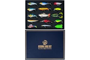 HALF CRESCEN Fishing Lures Kit for Diving Bass/Trout/Pike with Lifelike Action, Fishing Gear Set for 2025 Xmas