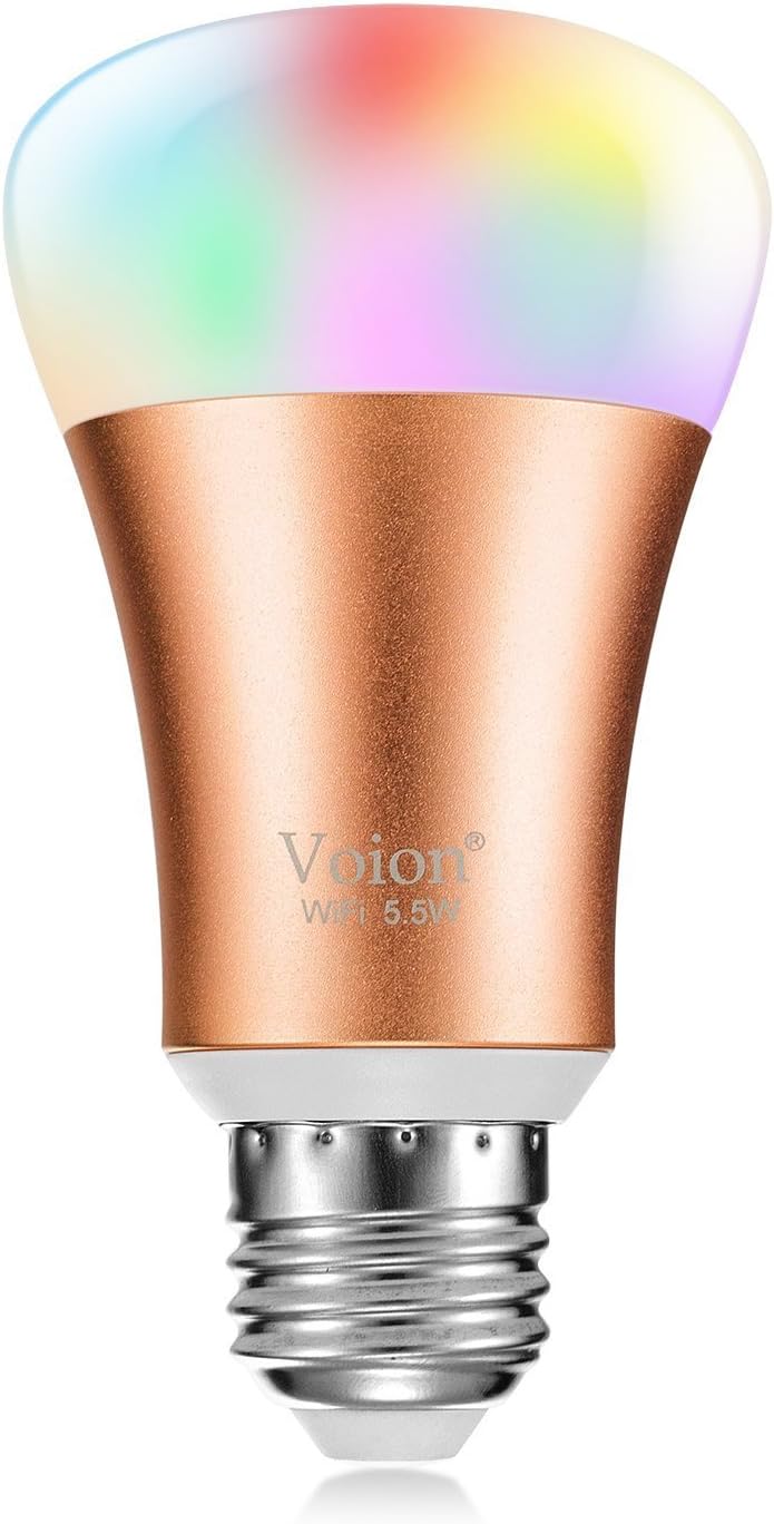 Voion WiFi Smart Led Light Bulb, Controlled By Smartphone ios/android, in Dimmable Multicolored Color Changing, Compatible with Alexa