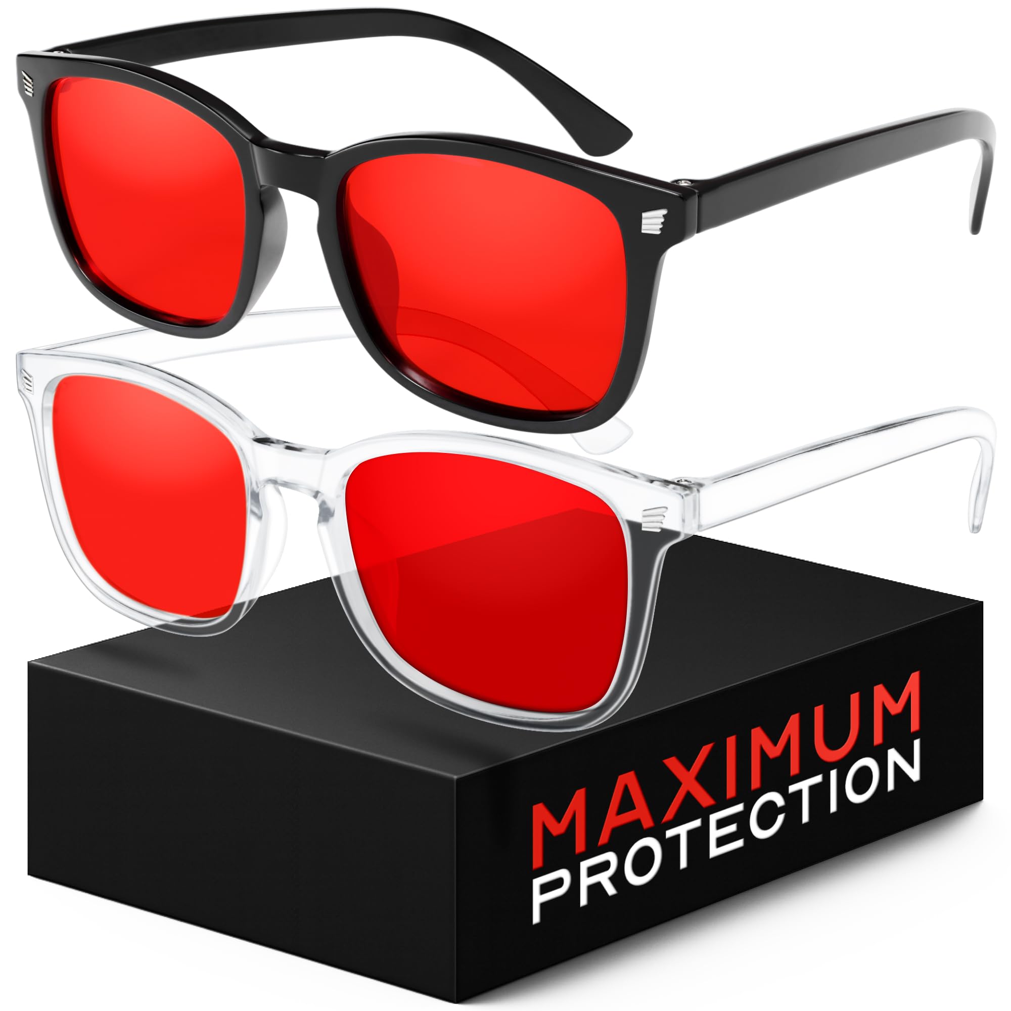 Photo 1 of livho Sleep Glasses for up to 99.9% Blue Green Light Blocking for Computer Gaming, Dual Coatings Red Lens, for Women & Men