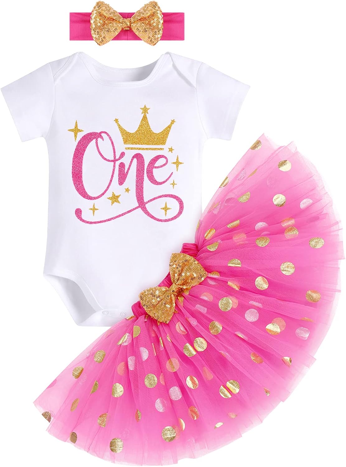 Baby Geburtstag Outfit 4tlg Set - Tütü Rock + Top Für Mädchen