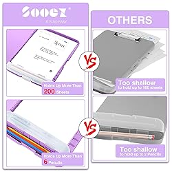 Sooez Clipboards with Storage, High Capacity Clip