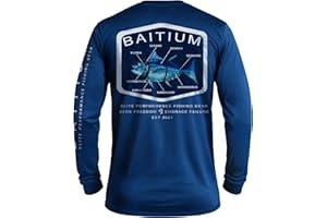 BAITIUM Fishing Shirts for Men, Mens Fishing Shirts Long Sleeve, UPF 50 Quick Dry, Rash Gaurd, Fishing Clothes for Men, Fishing Gear