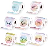 XEQWZVFR 1120 Pcs 2 Inch Gradient Round Thermal Label Waterproof Texture Label Stickers Colorful Circle Thermal Stickers Labels Circle Label for DIY Logo Design Greeting Card Small Business Wrapping